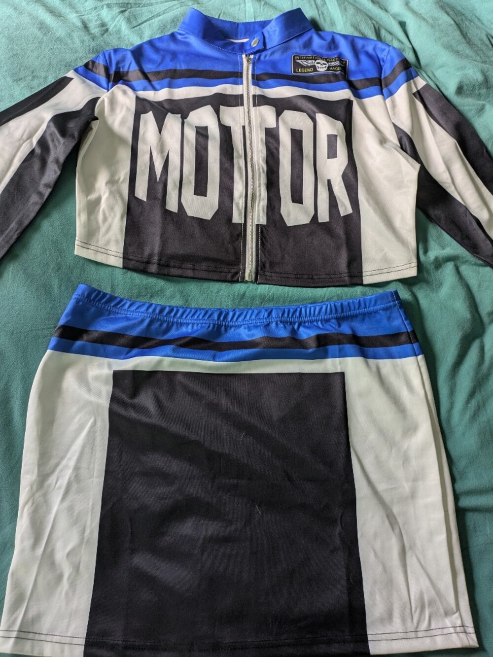 NWOT Moto Babe Two Piece Outfit with Crop Long Sleeve Jacket and Mini Skirt XXL